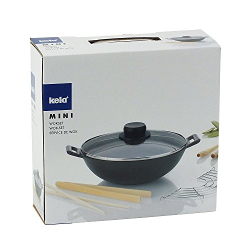 Mini-Wok kela 77747 Wok mit Deckel, Dünstrost, Stäbchen