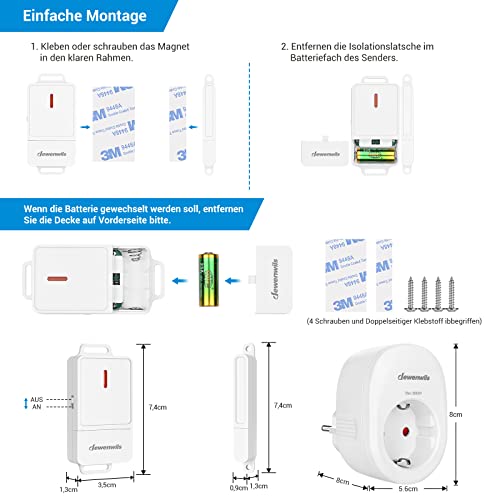 Fensterkontaktschalter DEWENWILS DEWENIWLS, Funk