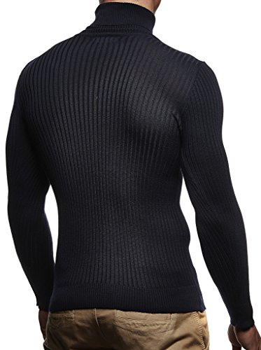 Rollkragenpullover Herren Leif Nelson Blau M Strickpullover