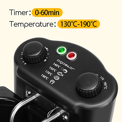 Mini-Fritteuse Aigostar Ken 30LET-Edelstahl-Fritteuse mit Timer