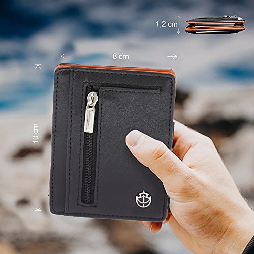 Magic Wallet Noah Noir mit Münzfach, TÜV geprüfter RFID Schutz