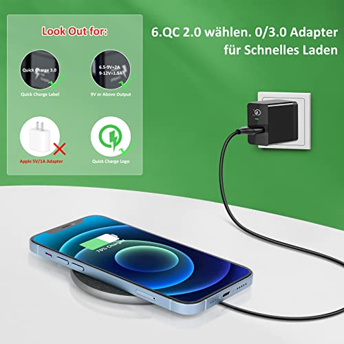 Qi-Ladegerät Evershop 15W Induktive Ladestation Wireless Charger