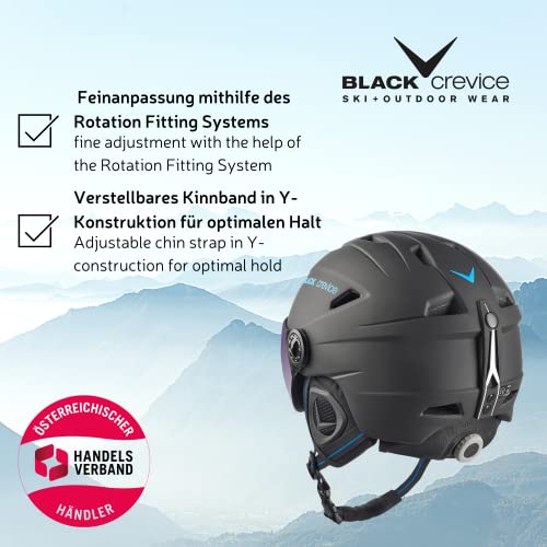 Skihelm mit Visier Black Crevice Erwachsene Skihelm Silvretta