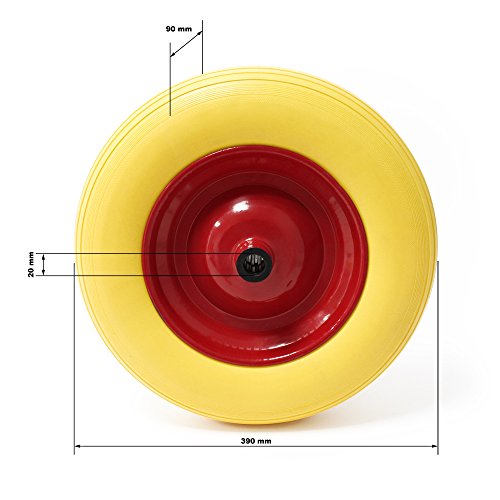 Schubkarrenrad Vollgummi Wiltec Pannensicheres PU Rad