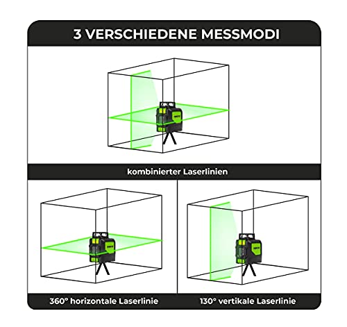 Kreuzlinienlaser mit Stativ STREND PRO Grün 1x 360 Grad Laser