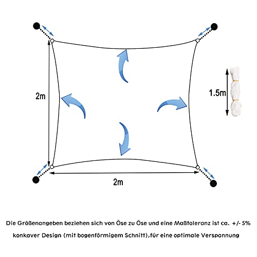 Sonnensegel Dreieck WOLTU ig 3x3x4,25m Sonnenschutz HDPE