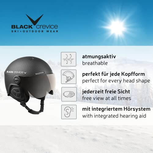 Skihelm mit Visier Black Crevice Skihelm Arlberg mit 2 Visier, weiß