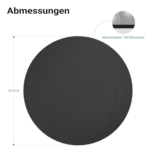 Poolabdeckung rund Wiltec Pool Solarfolie, Poolheizung Rund