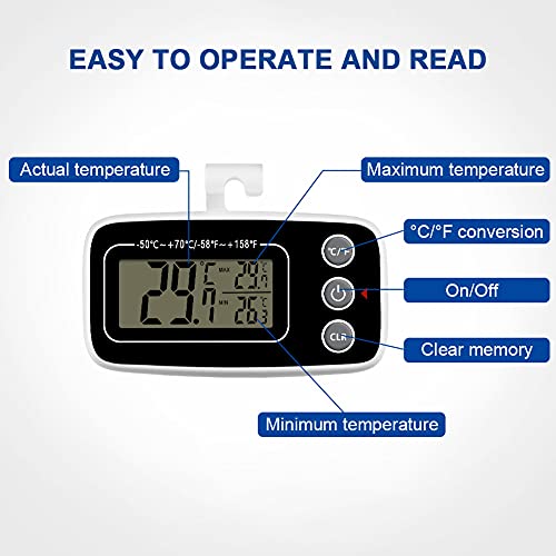 Min-Max-Thermometer Vicloon Kühlschrank Thermometer Digital