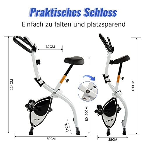 Heimtrainer (klappbar) ISE X-Bike Fitnessbike für Zuhause