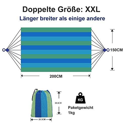 Hängematte interGo 200 x150cm groß Hängeliege Baumwolle