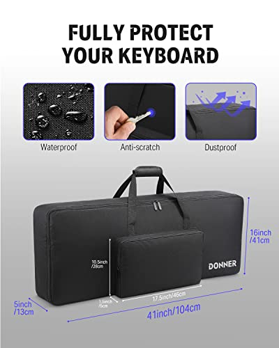 Keyboardtasche Donner 61 Tasten, 104 x 41 x 13 cm wasserdicht