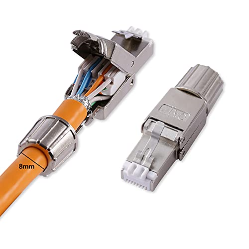 RJ45-Stecker PETECHTOOL Netzwerkstecker RJ45 CAT7 CAT6A