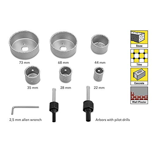 Lochsäge TROTEC Set aus Karbid (Hartmetall) Sägekränze