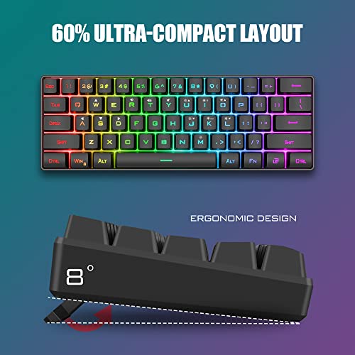 Mini-Gaming-Tastatur RedThunder 60% Gaming Tastatur Maus Set