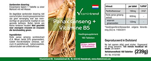 Ginseng-Kapseln Vitamintrend Panax Ginseng + Vitamin B5