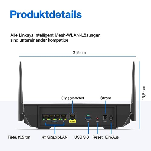 WiFi-6-Router Linksys Hydra Pro 6E Tri‑Band WiFi-6E-Mesh-Router