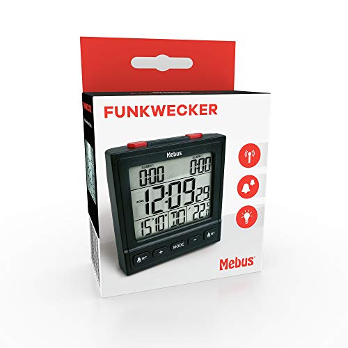 Funkwecker Mebus Digitaler mit Thermometer, Datumsanzeige