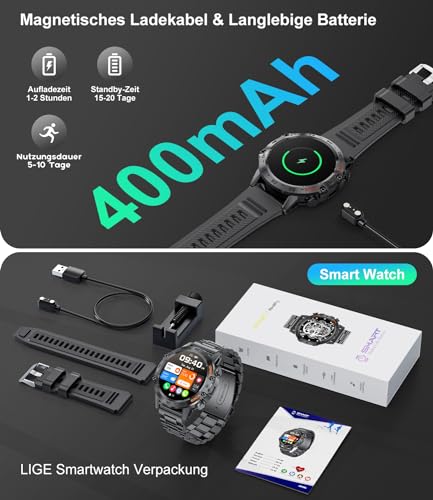 Smartwatch Android Herren LIGE Smartwatch Herren