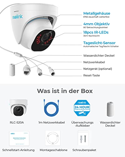 Dome-Kamera Reolink 5MP PoE IP Kamera Outdoor