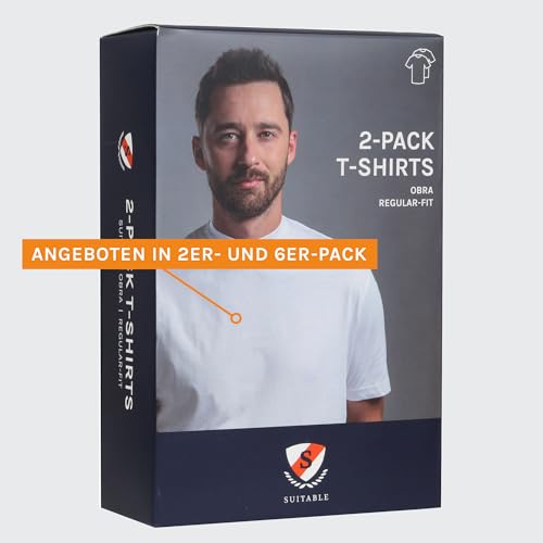 Weißes T-Shirt Herren Suitable Obra T-Shirt Rundhalsausschnitt