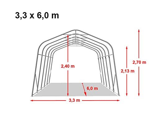 Zeltgarage TOOLPORT Garagenzelt Carport 3,3 x 6,0 m dunkelgrün