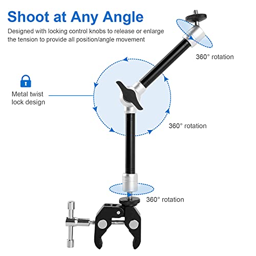 Klemmstativ Orlegol 10 Zoll Magic Arm + Große Super Clamp