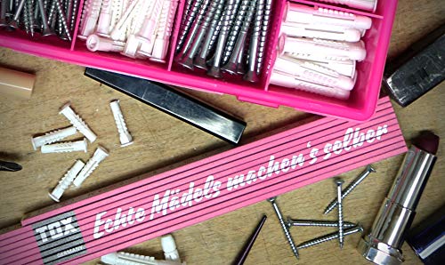 Zollstock TOX 09969002 Meterstab 2 mtr. pink/weiß, mit Aufdruck