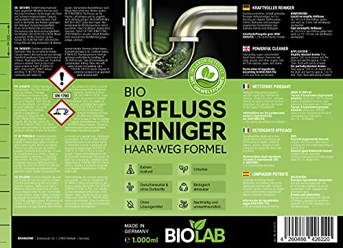 Bio-Abflussreiniger BIOLAB Abflussreiniger (1000 ml) Rohrreiniger