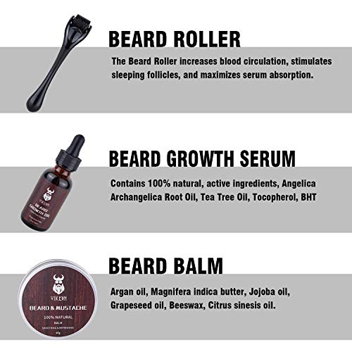 Bartwuchsmittel INVJOY Beard Growth Kit, VIKICON Bartpflege Set