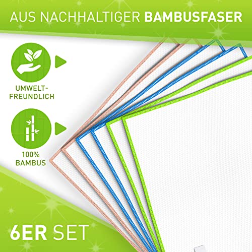 Spültuch FLIPLINE Bambustücher, 6X 100% Bambus Putztücher