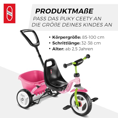 Dreirad mit Schubstange Puky CEETY Dreirad rosa/grün
