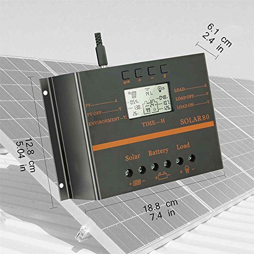 Solarladeregler Radiancy Inc LCD-Anzeige Aktueller 80A Solarpanel