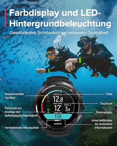 Tauchcomputer SUUNTO D5 mit Farbdisplay, 100m Wasserdicht