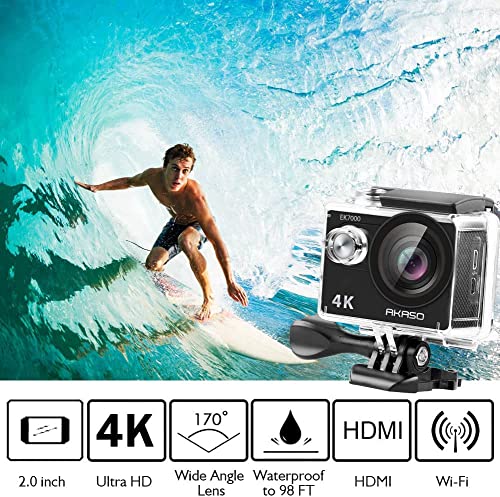 Unterwasserkamera AKASO Action Cam,4K30FPS 20MP WiFi 170°Ultra