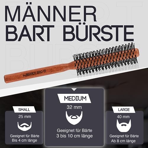 Rundbürste Bart The Beardy Bro ® Männer Bart-Rundbürste