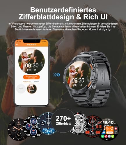 Smartwatch Android Herren LIGE Smartwatch Herren