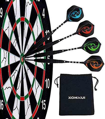 Steeldarts KOHMUI Dartpfeile, 12 Stück Steel Darts Pfeile Set