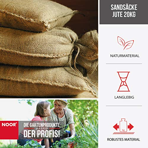 Jutesack NOOR Sandsäcke Jute 20kg (30 x 60 cm) 10er Pack Hochwasser