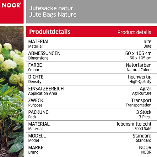 Jutesack NOOR Jutesäcke Natur I SB-Pack Größe S (60 x 105cm)