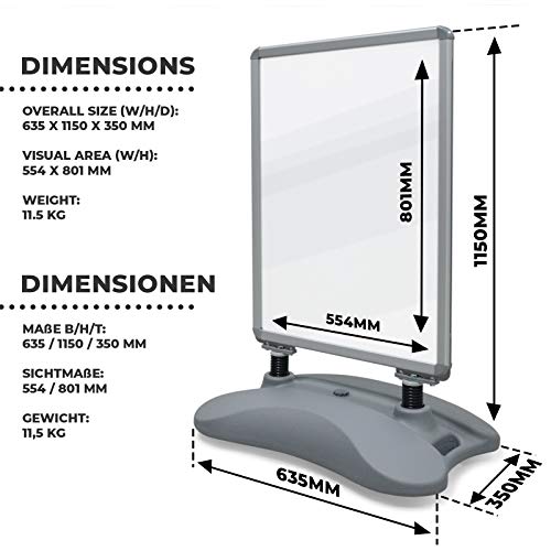 Plakatständer Jago ® Kundenstopper DIN A1 Mobil – Alu Rahmen