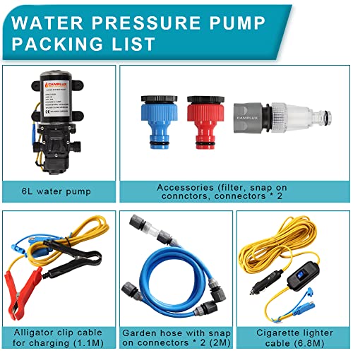 Druckwasserpumpe 12 V CAMPLUX 12V Wasserpumpe 6L/min