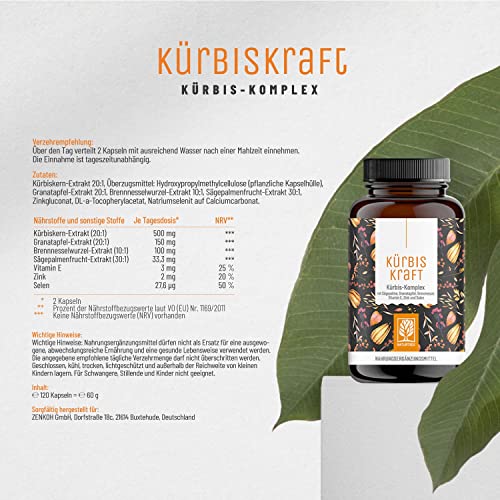 Prostata-Tabletten NATURTREU KÜRBISKRAFT Kürbiskern