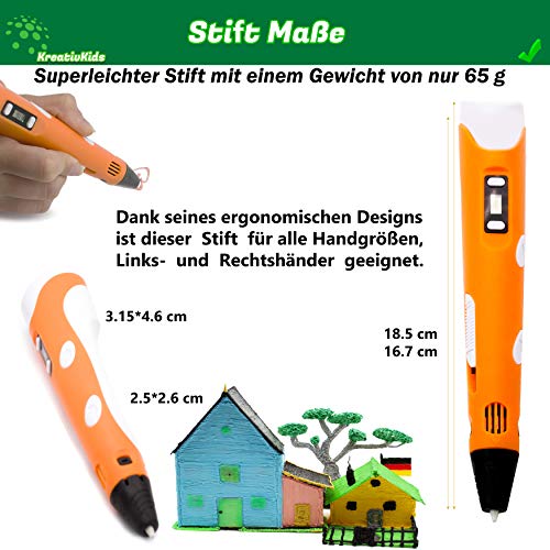 3D-Stift KreativKids 3D Stift. 3D Stifte + 20 Farben PLA Filament