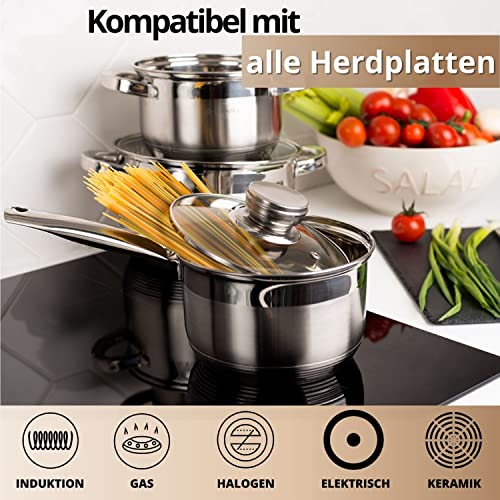 Kochtopf 24 cm Daniks Standard Edelstahl Kochtopf, Topf Induktion