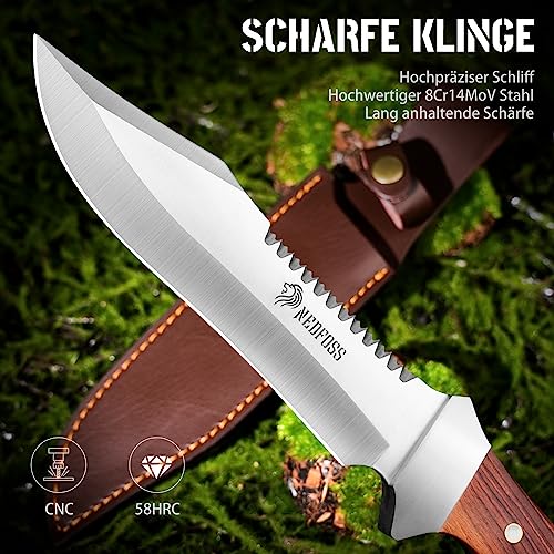 Outdoormesser NedFoss JUNGLE-KING Jagdmesser, 33cm Messer Outdoor