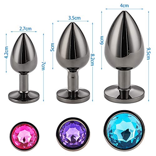 Analdusche AllesCosy Analplug Buttplug 3 Stücke Set Metall Analplug