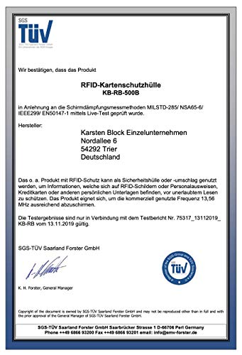 RFID-Blocker BLOCKARD TÜV geprüfte NFC Schutzhülle (3 Stück)