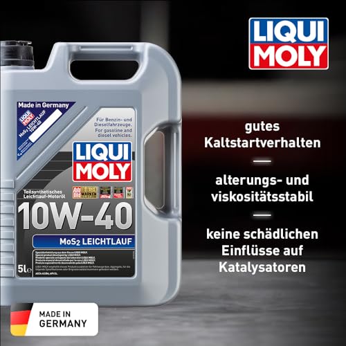 Motoröl 10w40 Liqui Moly MoS2 Leichtlauf 10W-40, 5 L