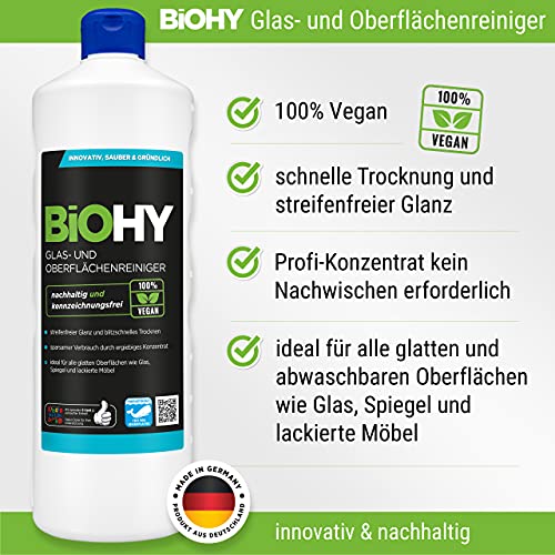 Glasreiniger BIOHY Glas- und Oberflächenreiniger (1l Flasche)